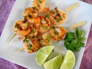 Grilled shrimps spit with rice papers, coriander, rice noodles and salad  (to roll for yourself)